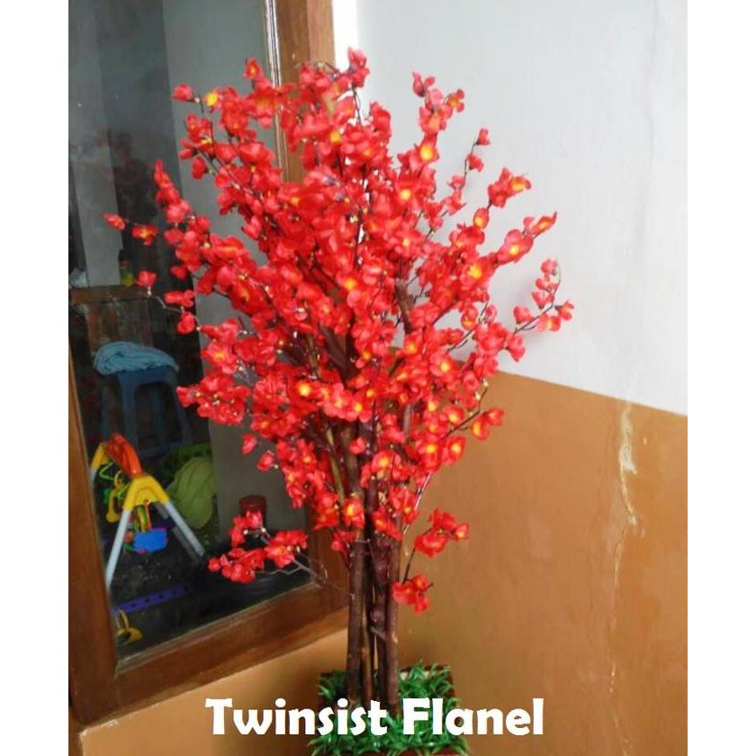 Promo Pohon Hias Sakura Plastik Artificial Palsu Tinggi 120 Cm / Bunga Sakura Plastik / Pohon Hias P