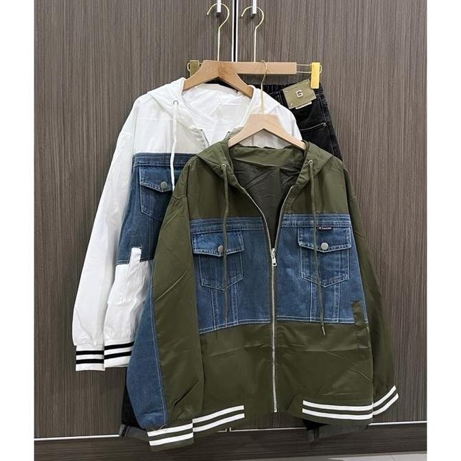 Grosir Casandra Combi Hoodie Jacket Jeans Atasan Tangan Panjang Wanita