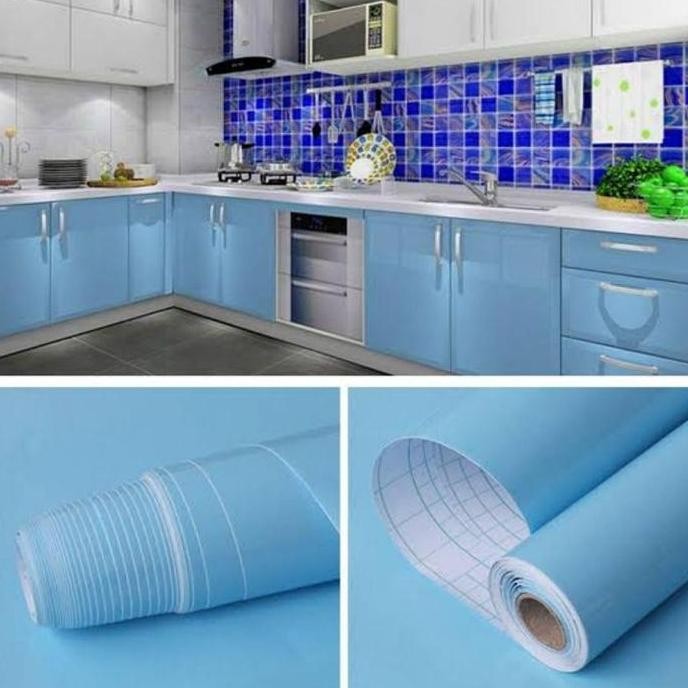 Promo Wallpaper Kitchen Set Glossy Sticker Lemari Stiker Kitchen Set Kulkas Kabinet Glossy Warna Mer