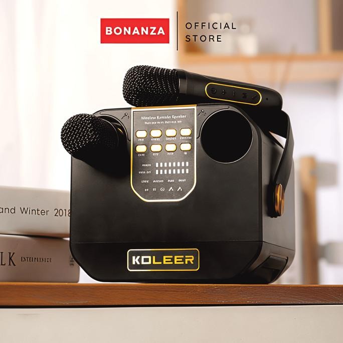 KOLEER Karaoke Set Home TV Wireless 2 Mic Speaker Bluetooth