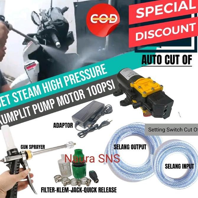 ALAT CUCI STEAM MOTOR/MOBIL/AC OTOMATIS PAKET SET GUNTABUNG SABUN