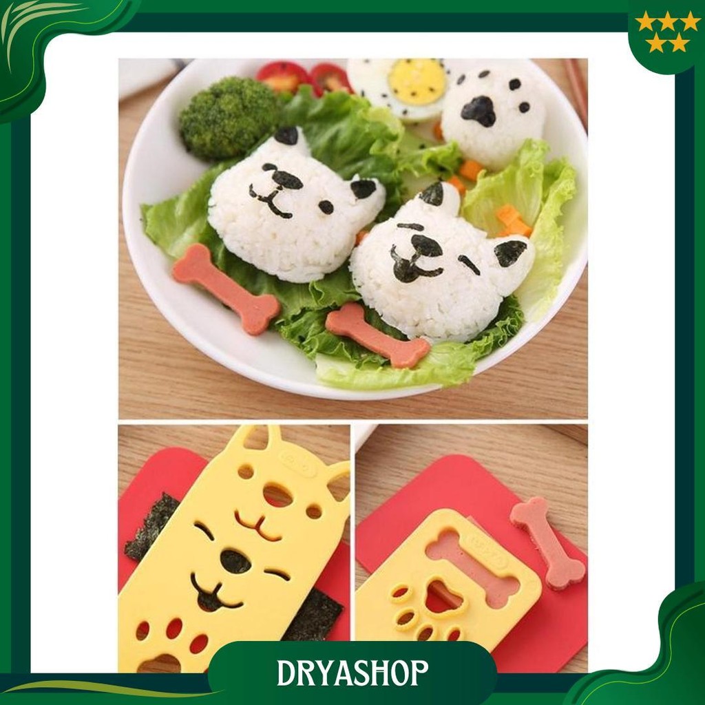 Mi.More 1Set Cetakan Nasi Sushi Bento Diy 3D Bentuk Kartun Kucing Panda Beruang Kelinci Untuk Dekora
