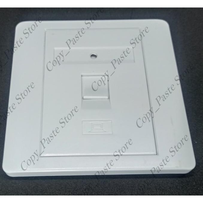 FACEPLATE RJ45 SINGLE PORT + RJ 45 MODULAR JACK