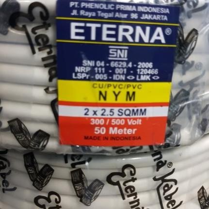 KABEL ETERNA NYM 2x2,5 / KABEL LISTRIK ETERNA 50 meter |PER ROLL 50 M