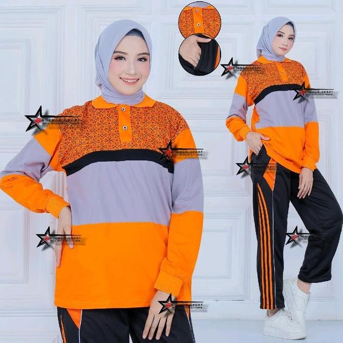 Grosir Setelan Baju Olahraga / Setelan Kaos Olahraga / Seragam Olahraga Motif Batik Celana Muslim Pa