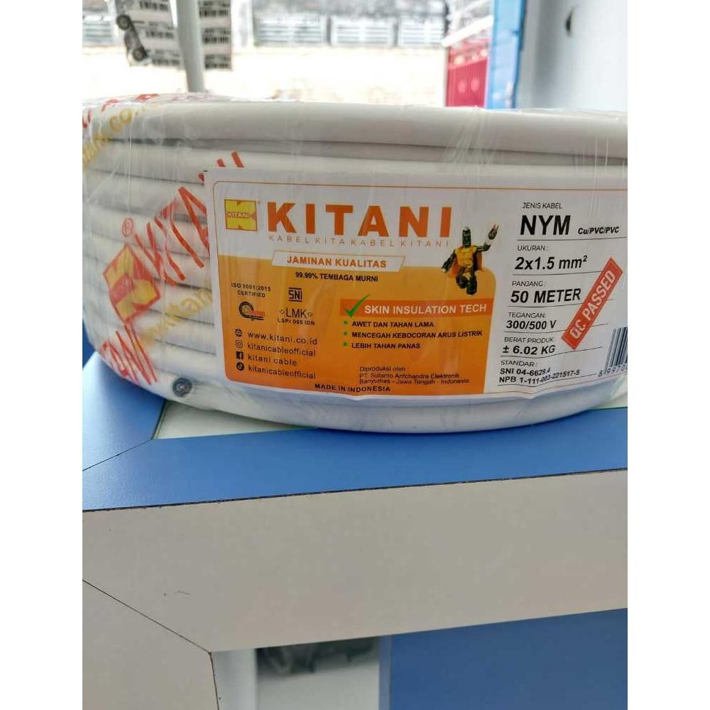 Kabel Listrik Kitani NYM 2x1.5 mm 50 Meter