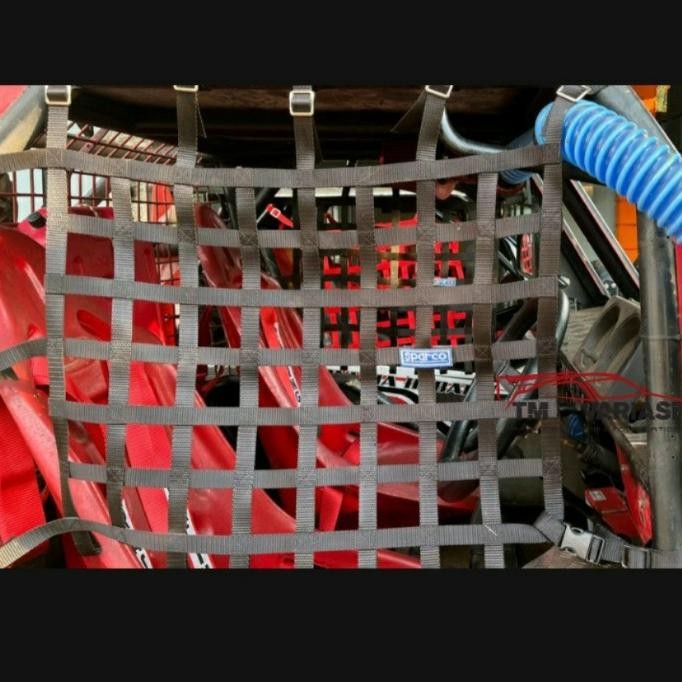 Window Cargo Net Khusus Offroad Jaring Pengaman Kaca Jendela Hitam Baru