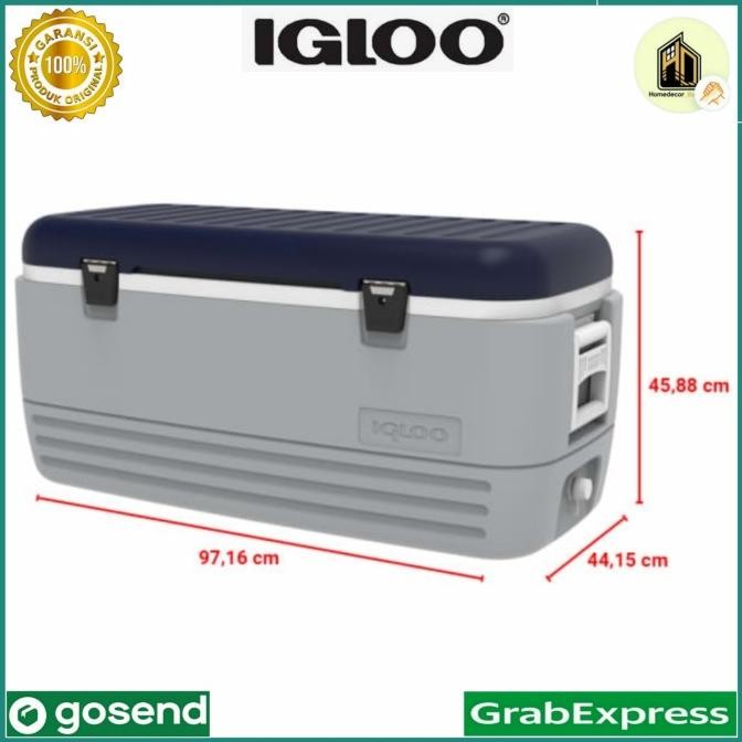 NEW Igloo Cooler Box Maxcold 120 Qt - Abu-abu / cooler box besar