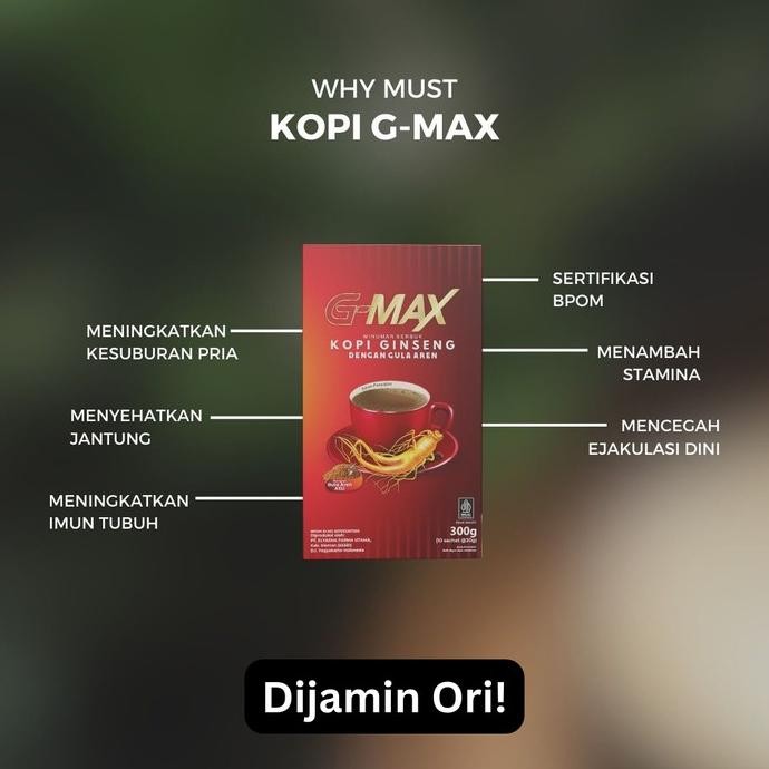 GMax Kopi Ginseng GMax Penambah Stamina Pria Dewasa Kopi GMax BPOM Coffee GMax IS