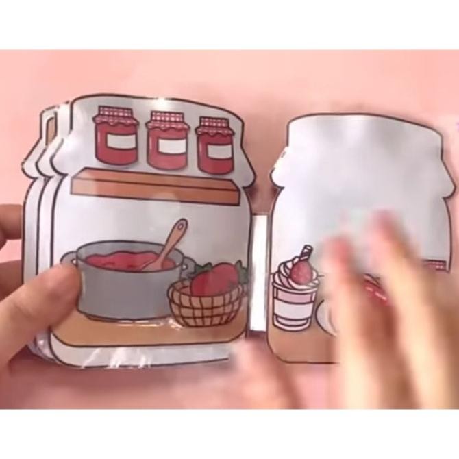 || ORIGINAL / Squishy book Strawberry jam paper doll house ||~~~