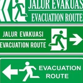 

Promo Rambu Jalur Evakuasi. Sign Evacuation Route. Plat Acp 3Mm Ukuran 80X20 Cm. 2 Muka / 2 Sisi.