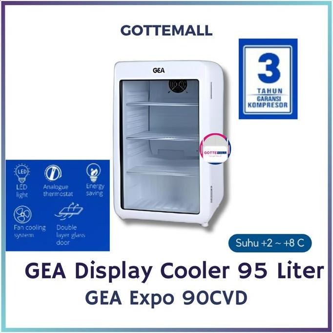 Murah Lemari Pendingin Gea Expo 90Cvd / 90 Cvd Bar Chiller Showcase Display Cooler Mini Dengan Lampu