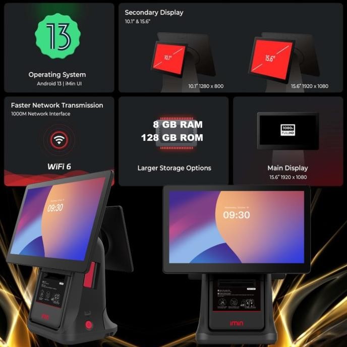 

Sale Mesin Kasir Android 13 Desktop Imin D4 504 Pro 8Gb/128Gb W/ Printer