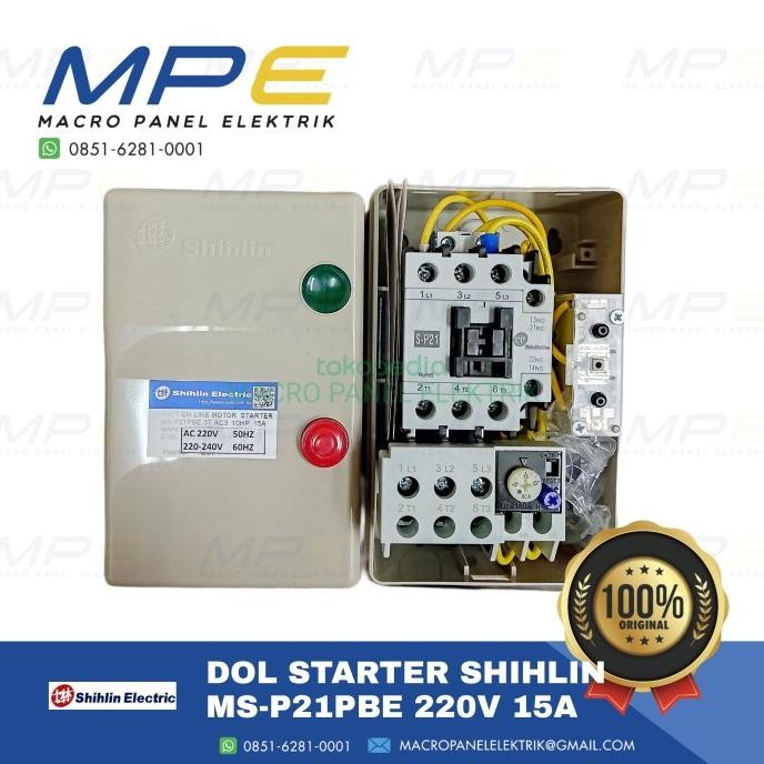 Dol Starter Shihlin Ms-P21Pbe 380V 15A New Stok