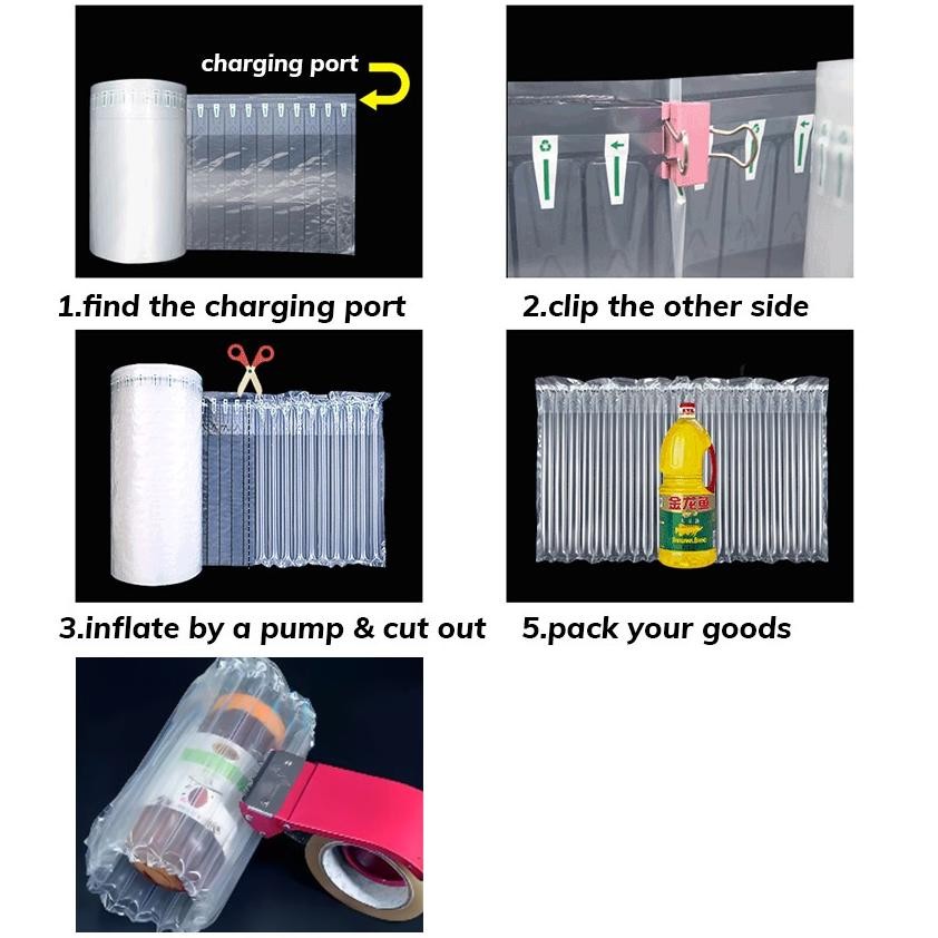 

Premium 50M Plastik Gelembung Poly Air Bubble Wrap Inflatable Roll Kolom Column Tinggi 20-30Cm High Quality