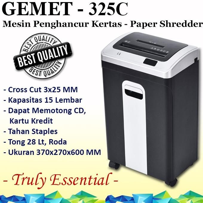 

Grosir Gemet 325C Penghancur Kertas Paper Shredder 15 Lembar, Official Store