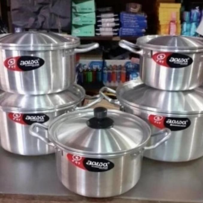 Murah (Cod) 1Set 5Pcs Panci Jawa Aluminium Original Maspion / Panci Set Jawa Lengkap Kitchenware
