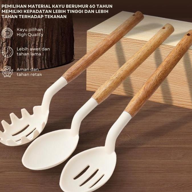 Murah 12In1 Set Utensil Spatula Silikon Premium Tebal Tahan Panas Dengan Wadah Plastik Kitchenware