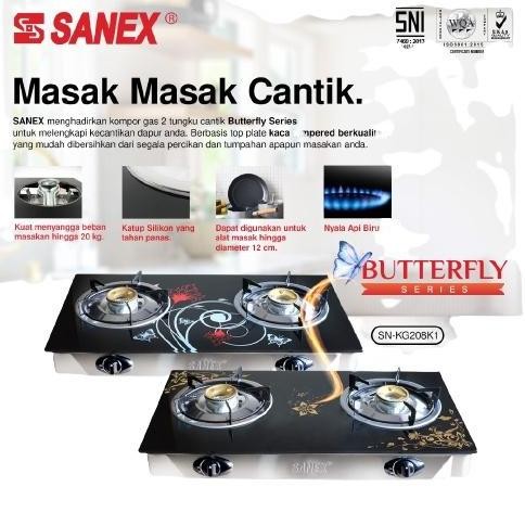 Promo Sanex Kompor Gas Kaca 2 Tungku Sn-Kg208K1