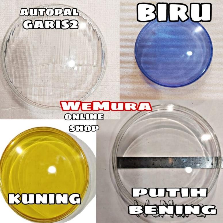 mika kaca lampu depan bulat 5.75 inch klasik variasi motor mobil