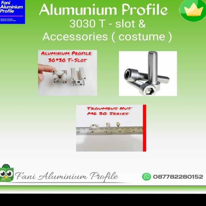 Aluminium Profile 3030 T Slot + Aksesories New Stok