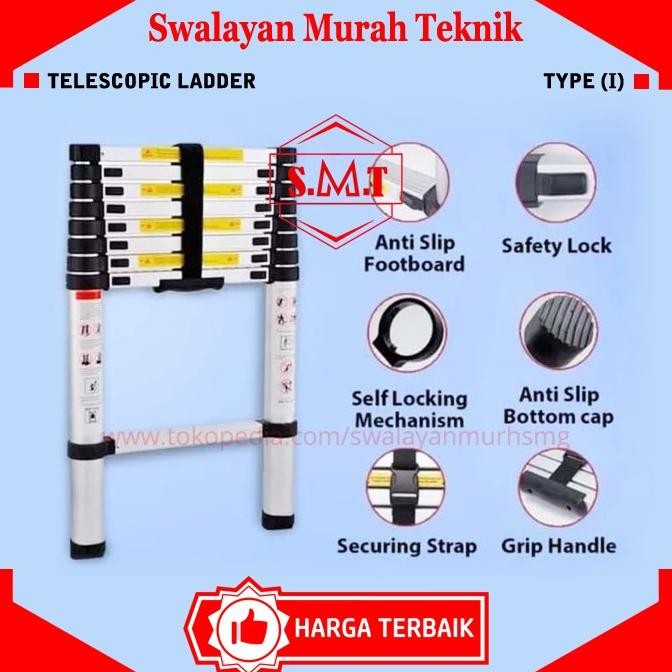 Tangga 6Meter Mollar Telescopic Teleskopik Telescopik Single New Stok