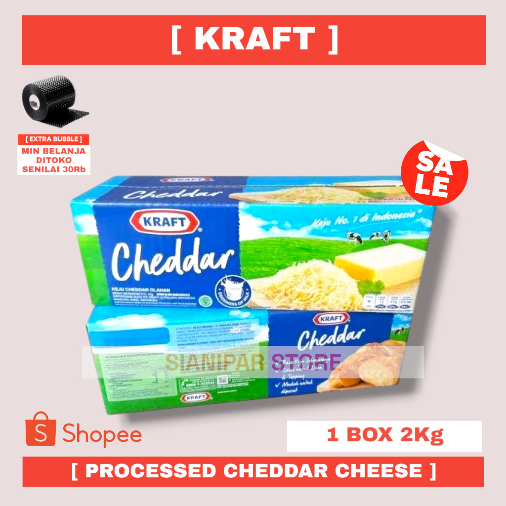 

KRAFT PROCESSED CHEDDAR CHEESE BOX 2000g - 2Kg