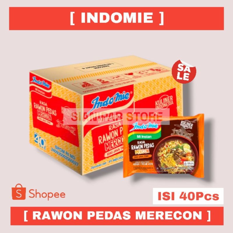 

INDOMIE Mie Instant Rawon Pedas Merecon 75gr - [ 1 Dus 40Pcs ]