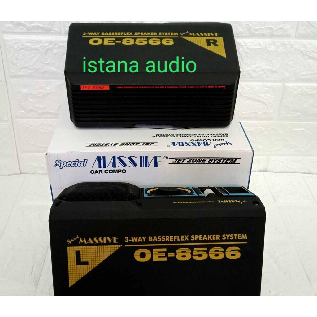 Speaker box 4" MASSIVE OE-8566 sepasang 3 way original Massive OE-8566