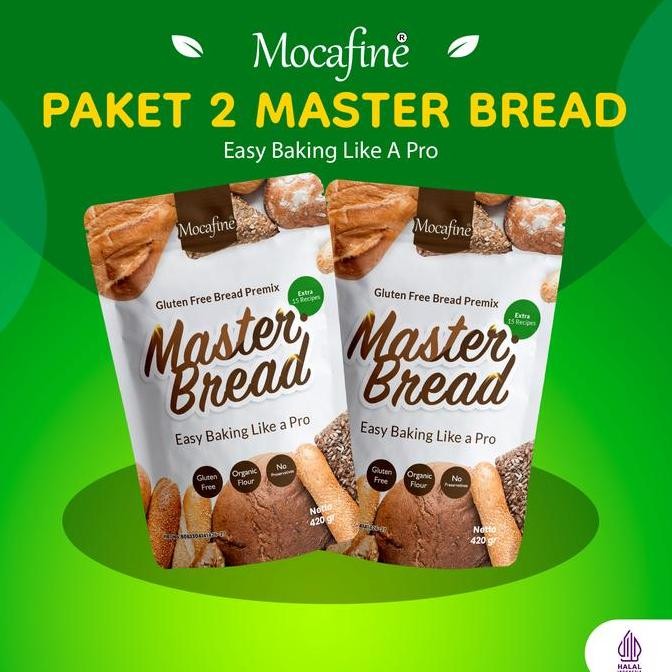 

Murah Mocafine Tepung Roti Gluten Free Master Bread Rendah Gula Alami Organik Baking Flour 420Gr (2Pcs) Food Bubuk
