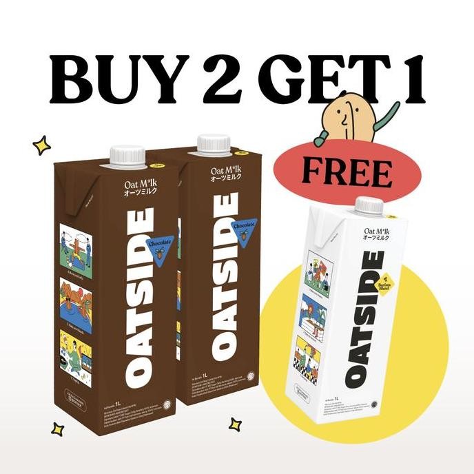 

Sale (Buy 2 Get 1 Free) Oatside Oatmilk Chocolate 2L + Barista Blend 1L | Susu Oat Rasa Cokelat Dan Barista Blend