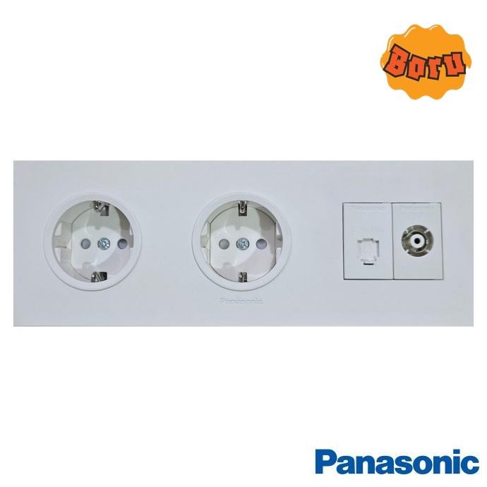 BORU PANASONIC STOP KONTAK + STOP KONTAK + TELEPON + ANTENA STYLE-E PUTIH