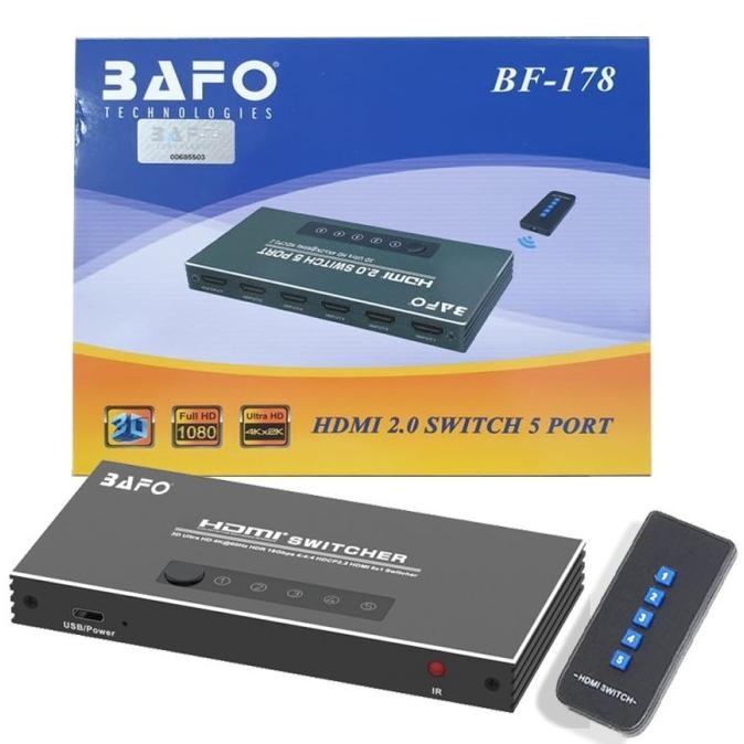 Bafo Bf-178 Hdmi 2.0 4K Switch 5 Port Co
