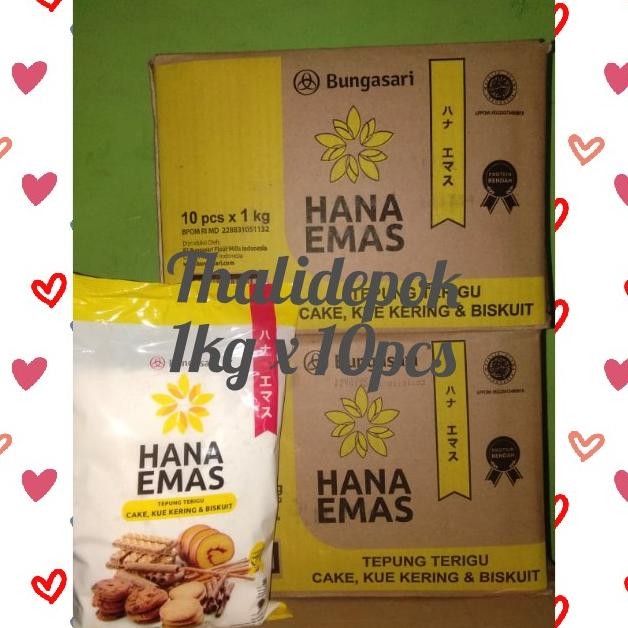 

Grosir Bungasari Hana Emas 1Kgx10=1 Dus, Tepung Protein Rendah U Cake,Kuker