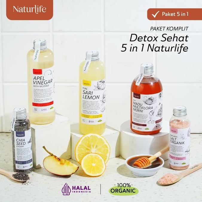 

Murah Paket 5 In 1 Lemon, Cuka Apel, Madu, Garam Himalayan & Chia Seed