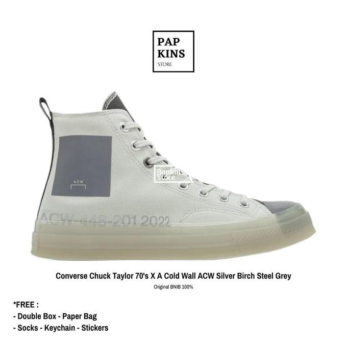 sepatu converse chuck taylor 70's x a cold wall acw steel grey