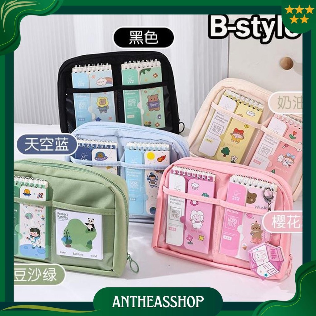 

Anak 12 Layer Tas Tempat Pensil Case Pouch Transparan Kapasitas Besar Stationery Kantor Ori