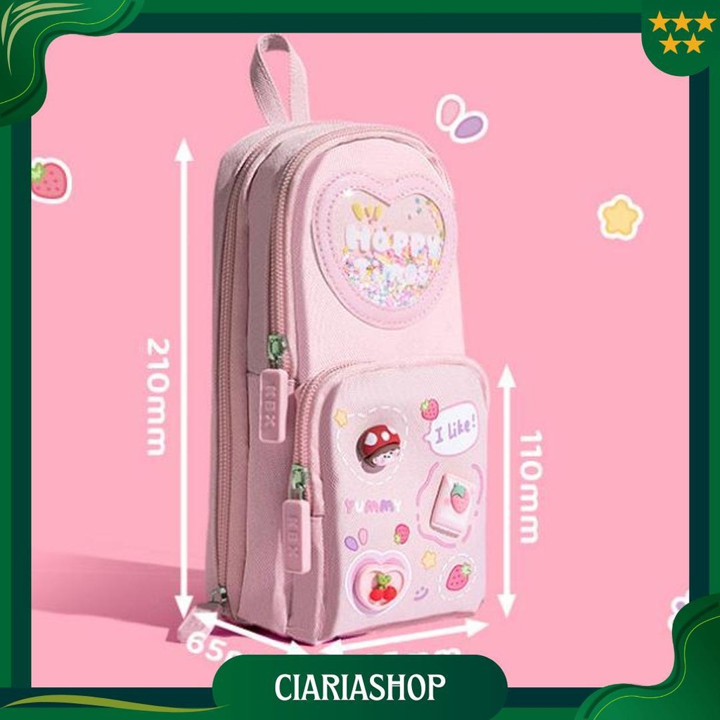 

Tempat Pensil Kotak 3D Anak Lucu Besar / Fun Korea Bag Model Pensil Kanvas 6 Kamar /Sekolah Dasar Kotak Pensil Siswa Ori
