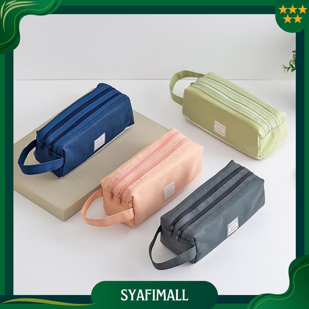 

Kotak Tempat Penyimpanan Alat Tulis 2 Pouch Dan Stationery Dual Zipper Ori
