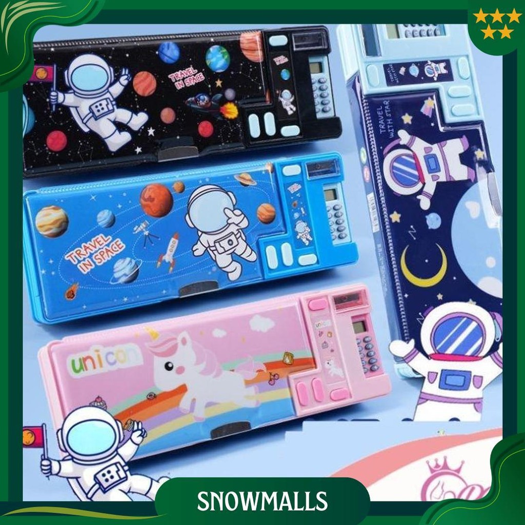 

[Penjual Lokal] Kotak Pensil Tutup Magnet 2 Sisi + Rautan + Kalkulator Pencil Case Tepak Pensil / Pencil Case / Pencil Case Magnet Kalkulator /Tempat Pensil Calculator / Multifungsi Kotak Pensil Cod