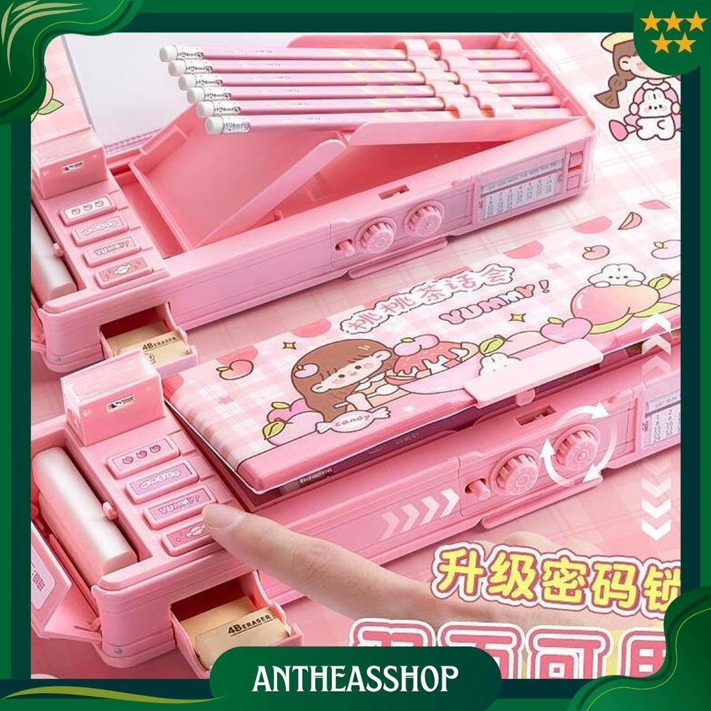 

Tempat Pensil Multifungsi Motif Unicorn / Dinosaurus / Astronot Untuk Anak Tk/Kotak Pensil Pola Kartun Lapisan Ganda Tunggal Dengan Rautan Kapasitas Cod
