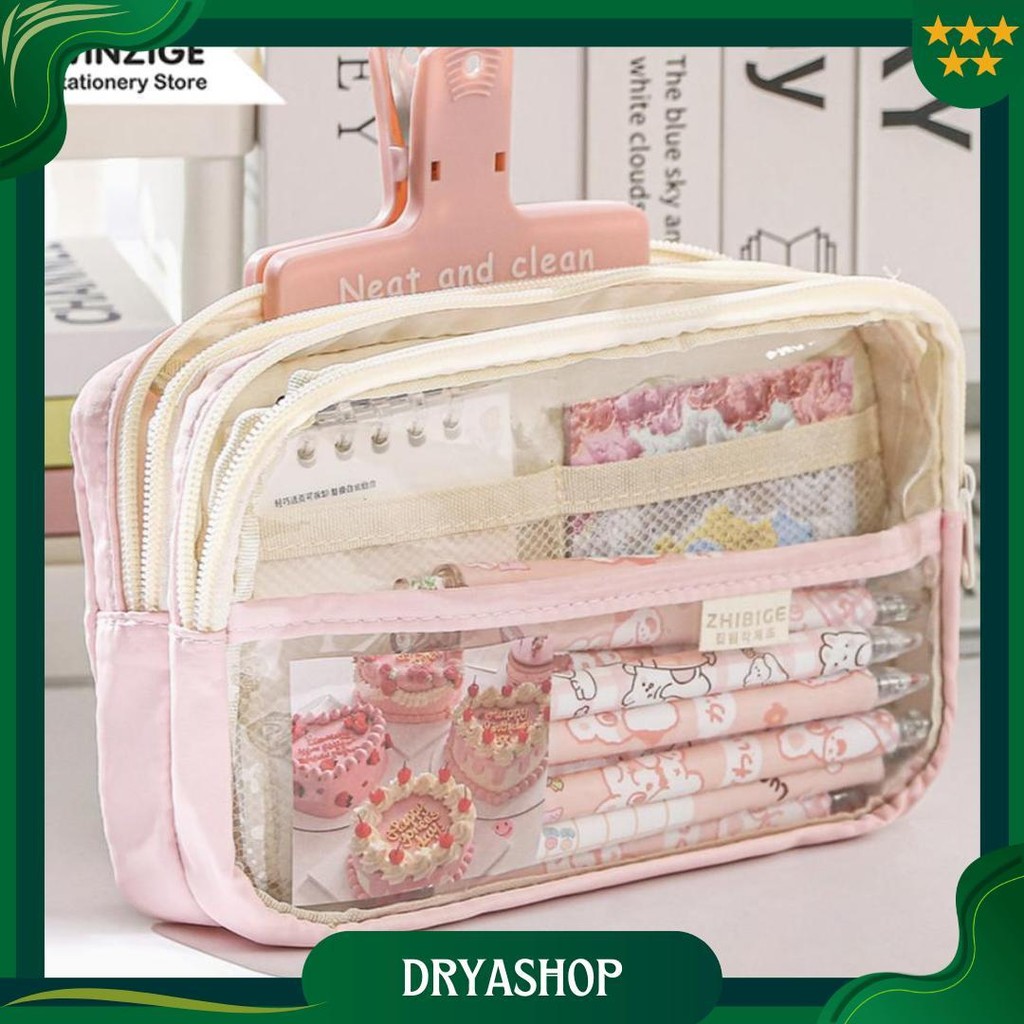 

Winzige Tempat Pensil Transparan Large Kotak Pensil Anak Perempuan Pen Pouch Lucu Aesthetic Estudee Pencil Case Stationery Organizer Pink School Stuff Perlengkapan Sekolah Best Seller