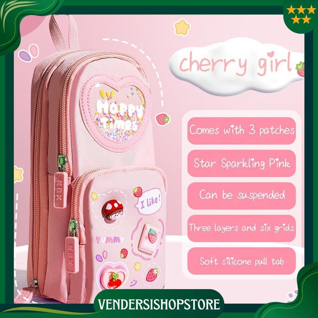 

3D Anak Tempat Pensil Kotak Pensil Anak Sekolah Pencil Case Hiasan Glitter Karakter Tas Lucu Perempuan Gratis Ongkir