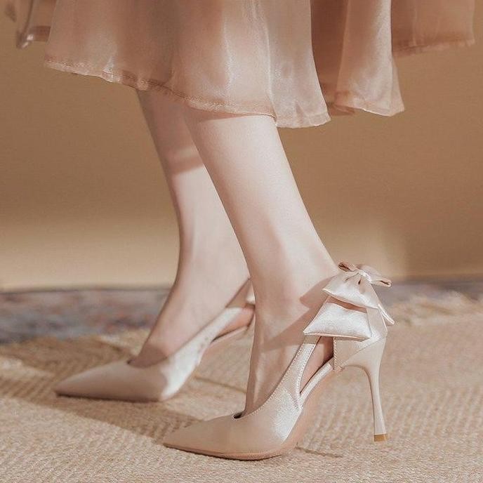 1032 / High heels 7cm / Size 35-39 / Sepatu wanita bahan satin KAL