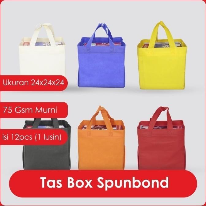 [Good] Tas Hajatan Nasi Kotak Spunbond / Tas Box Nasi Warna Merah 24x24x24