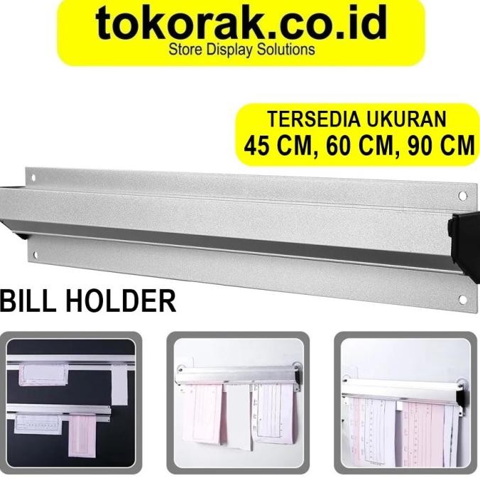 

BILL HOLDER 45 60 90 CM TAB GRABBER ALUMUNIUM PENJEPIT KERTAS MENU JEPIT NOTA BILL MENU ORDER CAFE 45CM 60CM 90CM