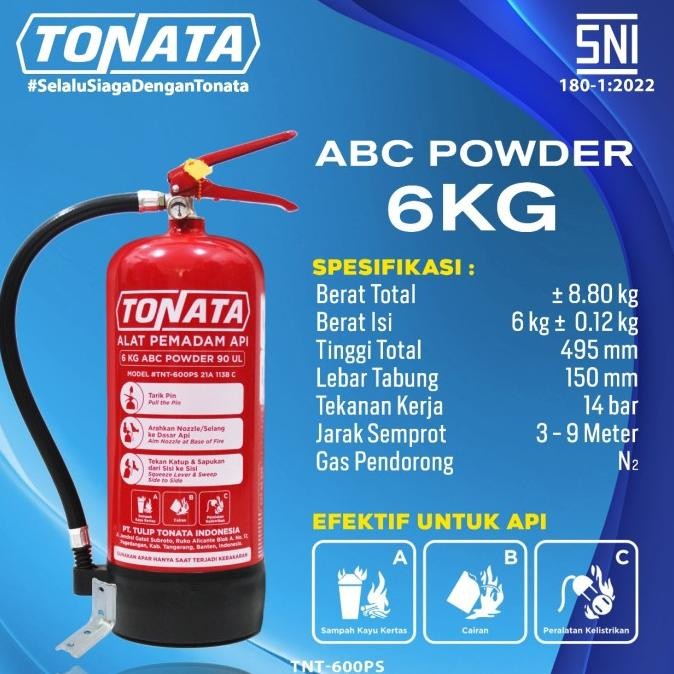 Miliki Alat Pemadam Api Tonata Sni / Apar Abc Powder 6 Kg