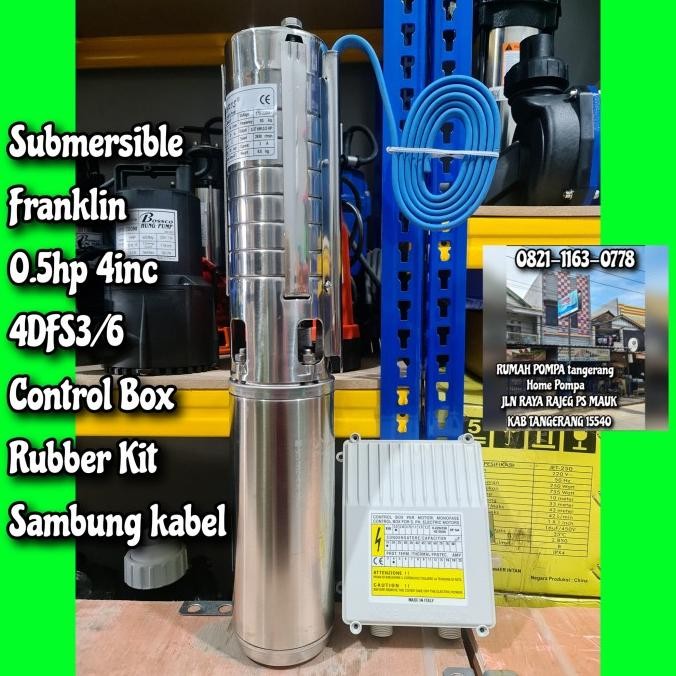 Submersible Franklin 0.5Hp 4Dfs3/6 1Phase Pompa Satelit Franklin New Stok
