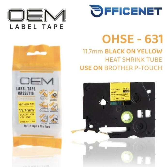 

Oem Label Tapeheatshrink Tube 11.7Mmx1.5M Black On Yellow For Use Bro-Ther Co