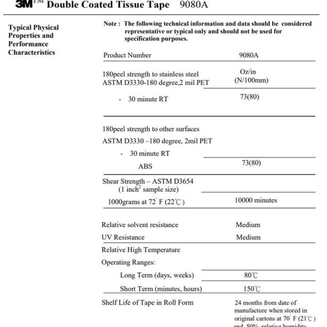 

3M Double Tape 25mm 50mm x 50 M, 9080a Tisu Tissue Tissu Tipis murah